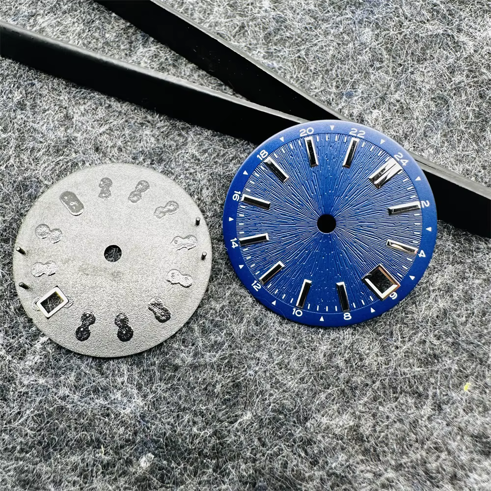 Cadran de montre mécanique modifié à motif rayonnant, 28.5mm, pour mouvement NH34 NH35, accessoires de montre, blanc, noir, bleu