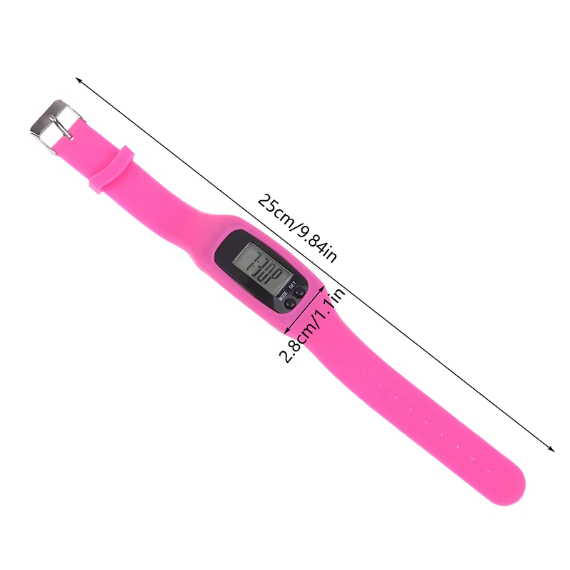 Montre de compteur de pas de Bracelet de podomètre de LED avec l'affichage de l'heure 12/24H