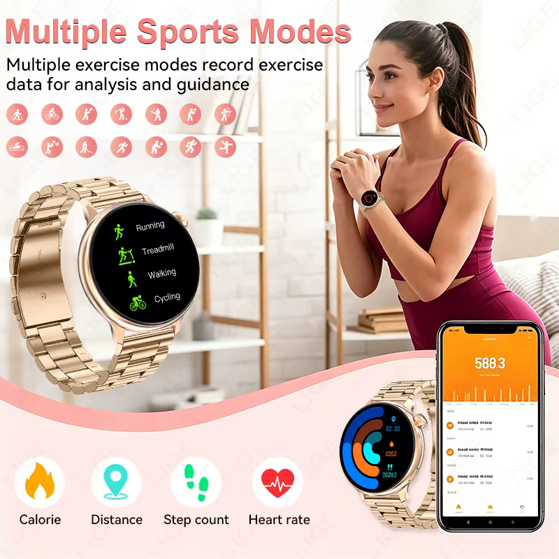Montre connectée de luxe LIGE pour femmes