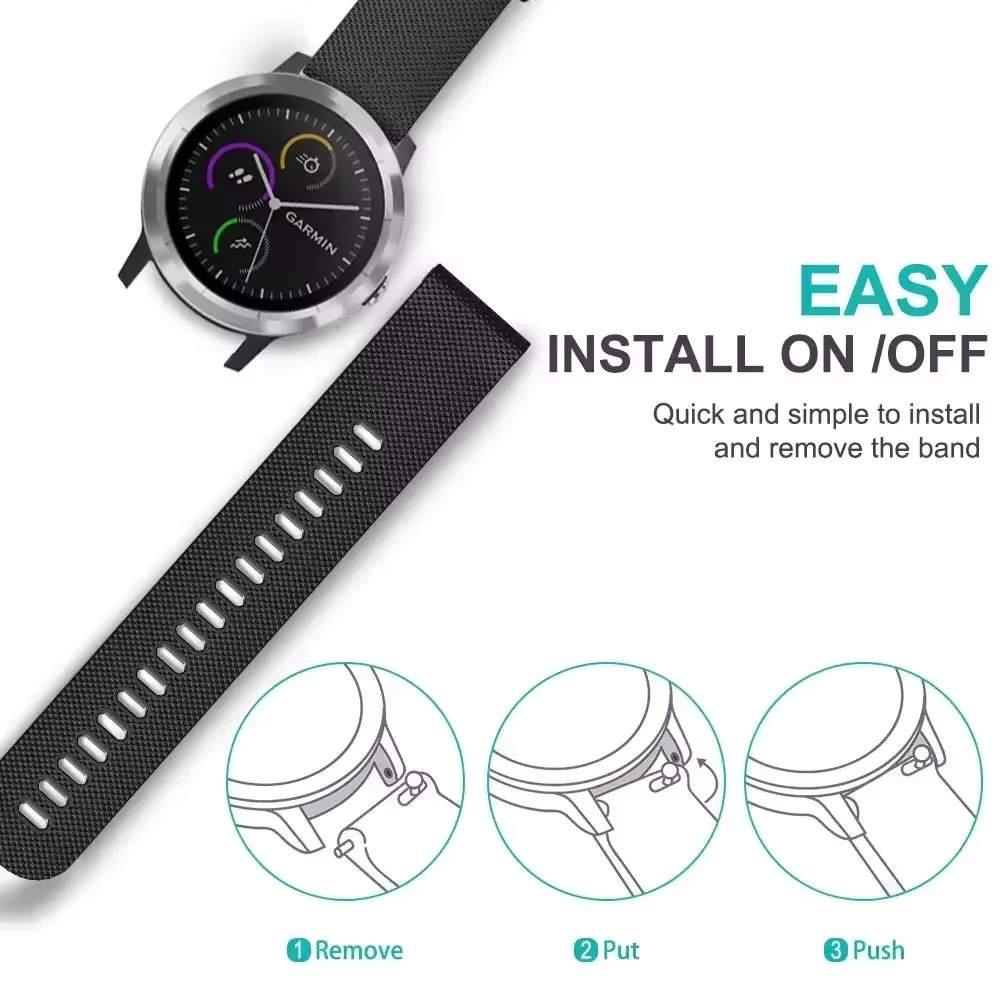 Bracelet de montre en silicone d'origine pour Garmin