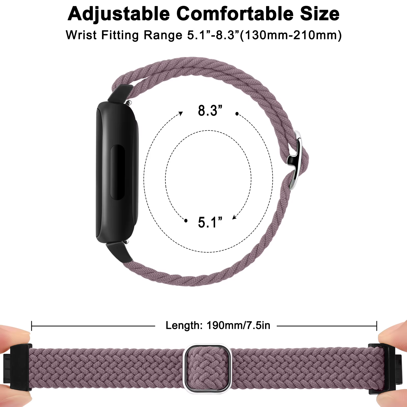 Bracelet en Nylon élastique tressé pour Fitbit inspire 2 3/inspire Hr