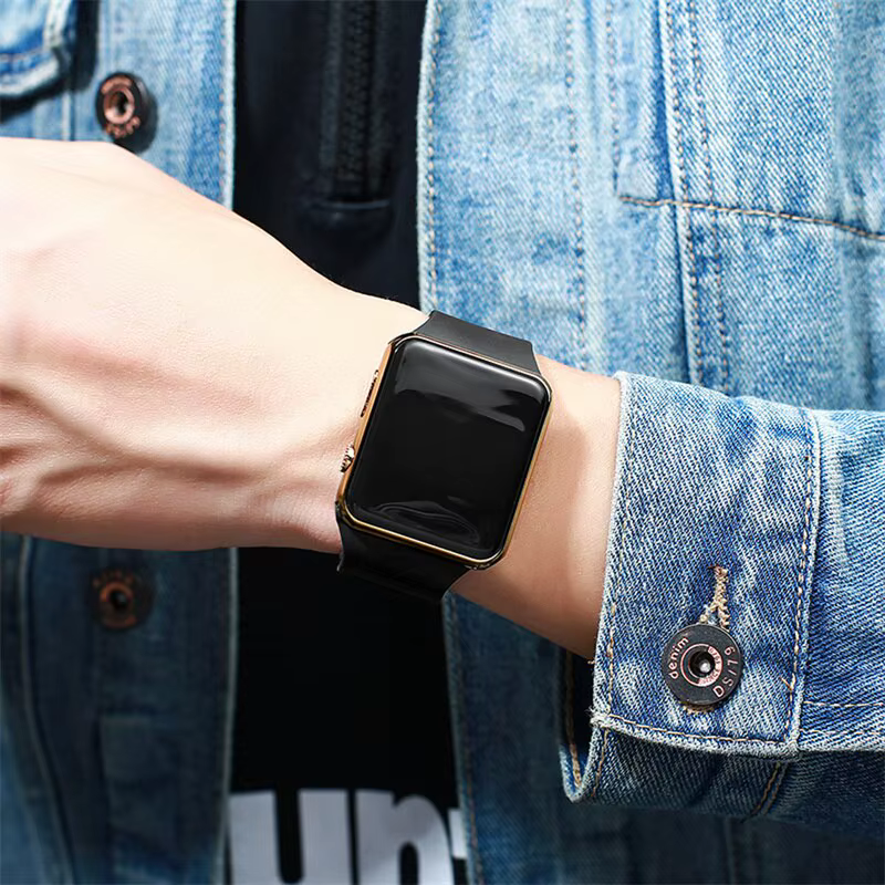 Montre de sport numérique LED électronique pour femmes et hommes