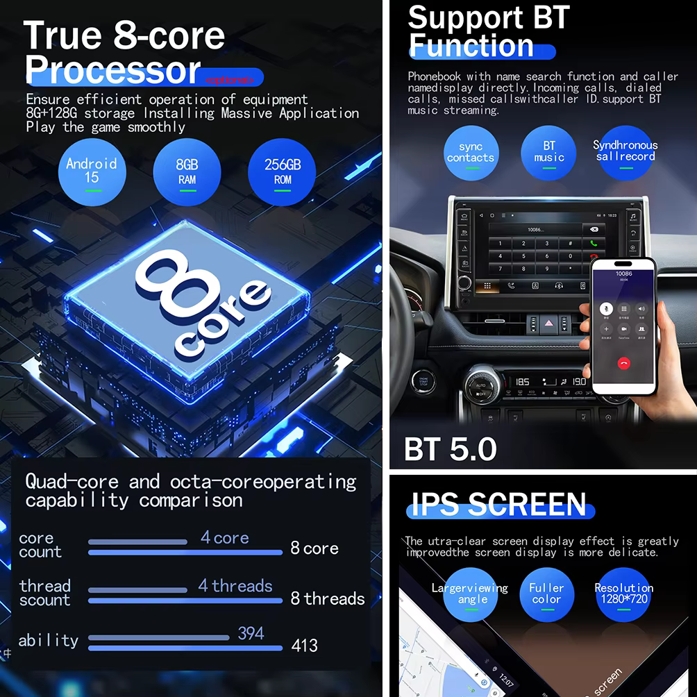 Navigation GPS Android 15 pour Peugeot 2008 208 Série 2012 - 2018, autoradio multimédia Carplay, lecteur vidéo stéréo BT, écran 2k