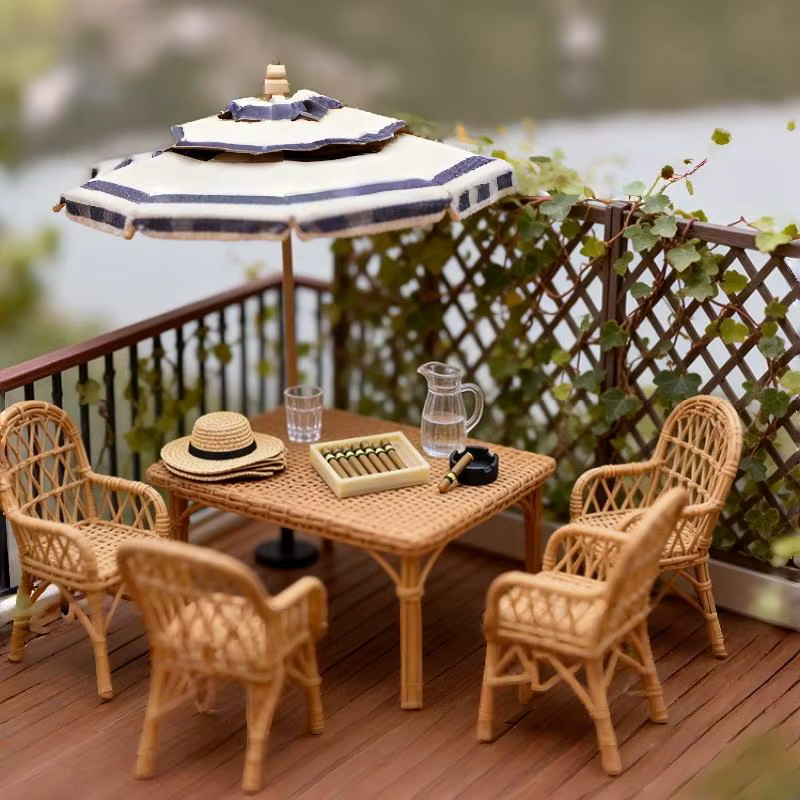 Kit de cendrier de cigare miniature 1/12 pour maison de poupée, modèle d'ornement de cigarette, accessoires de décoration pour maison de poupée, 1 ensemble de jouets de simulation
