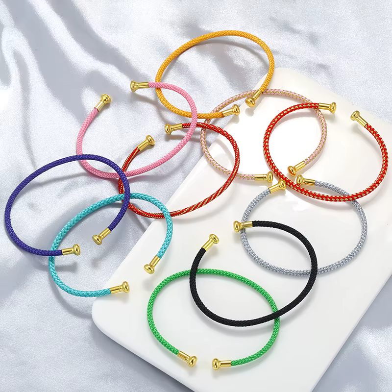 ZHUKOU fil de cuivre Bracelet à extrémité ouverte Vintage Hip Hop tissage