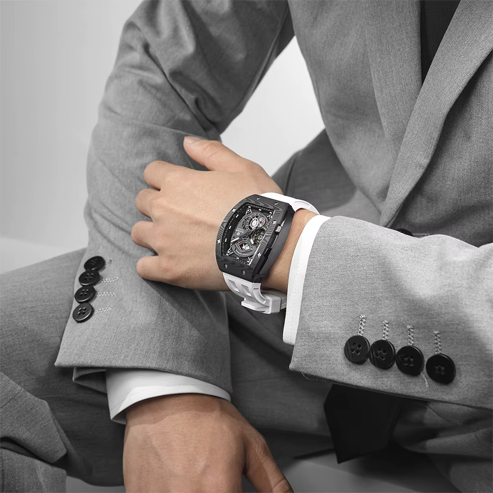 TSAR BOMBA-Montre-Bracelet Mécanique existent en Fibre de Carbone pour Homme
