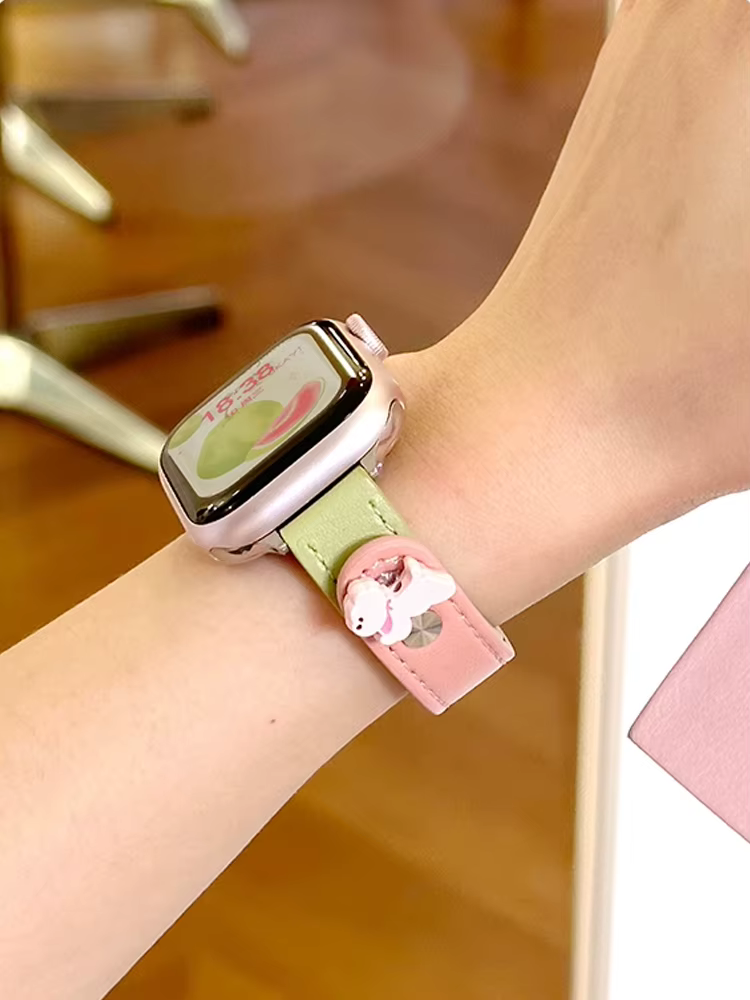 Bracelet en cuir de chien mignon pour iWatch Ultra 10 9 8 7 6 5 4