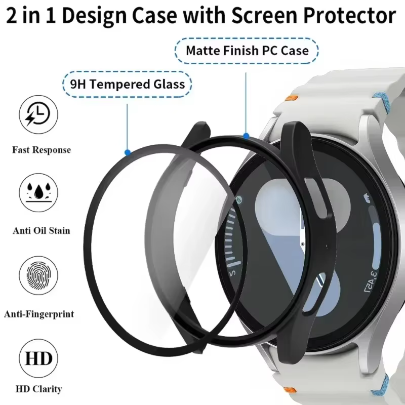 Coque + bracelet pour Samsung Galaxy Watch 7 6 5 4 40mm 44mm