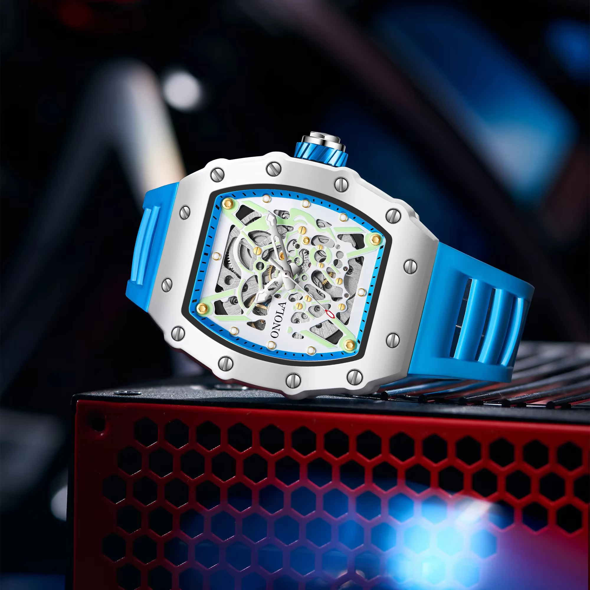 ONOLA montres pour hommes haut de gamme mouvement automatique mode sport lumineux 30M étanche mécanique