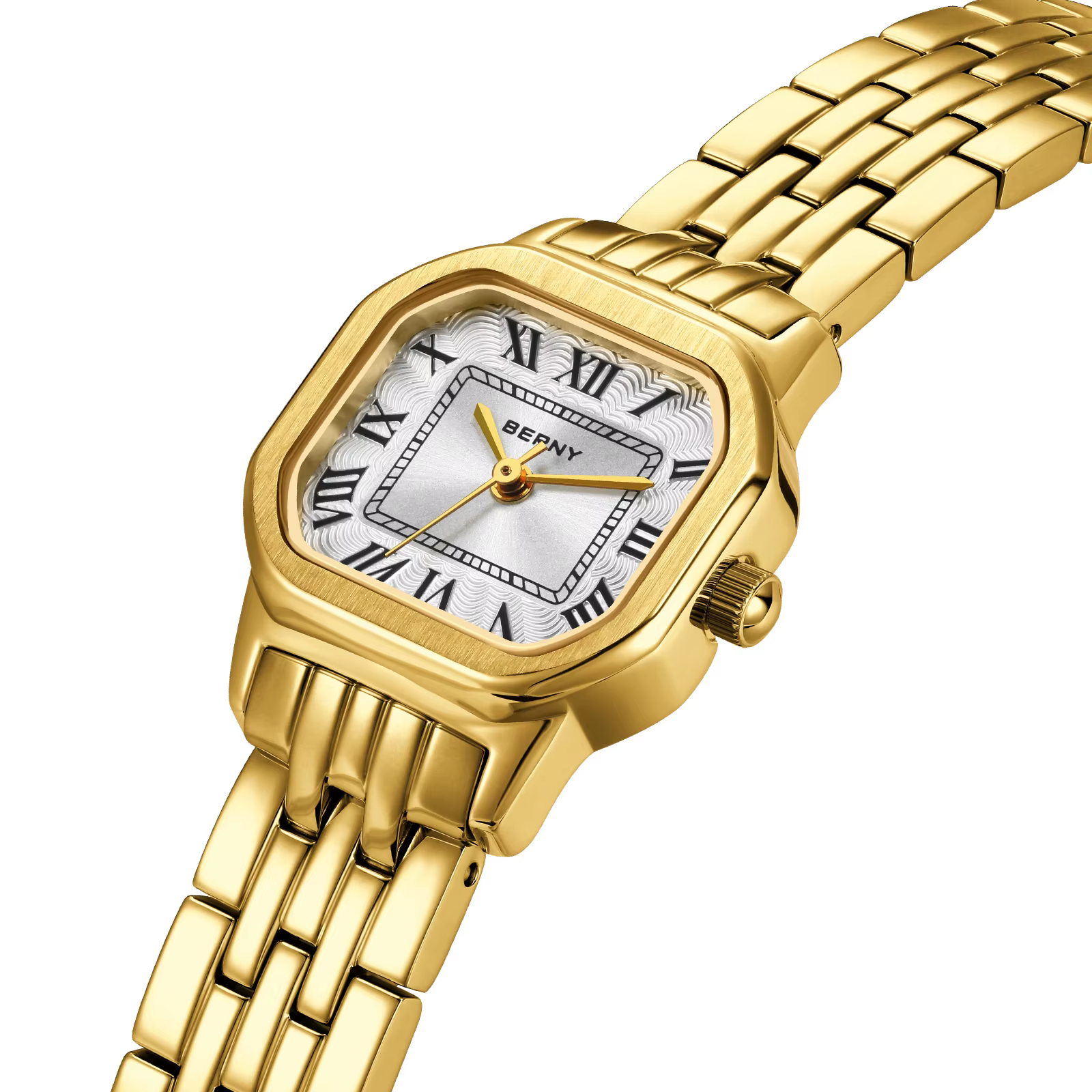 BERNY montre pour femmes carré petit cadran de luxe doré mode décontracté romain classique robe