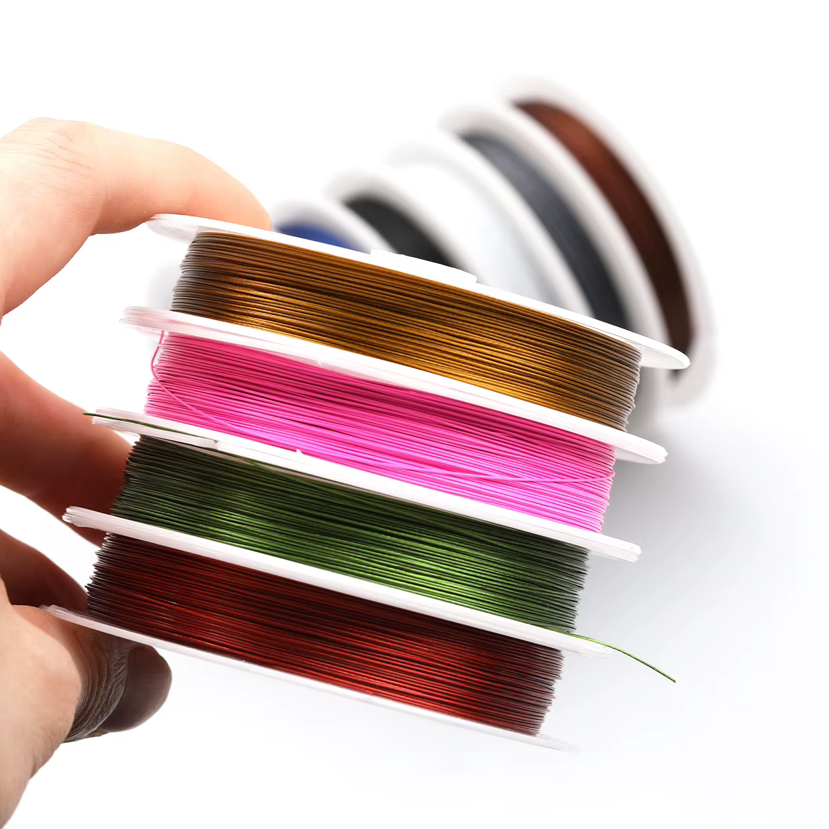 2 rouleaux de fil en acier inoxydable doré et argenté, 0.38mm, fil à perles pour bricolage, décoration de bracelets, fournitures artisanales pour stylos
