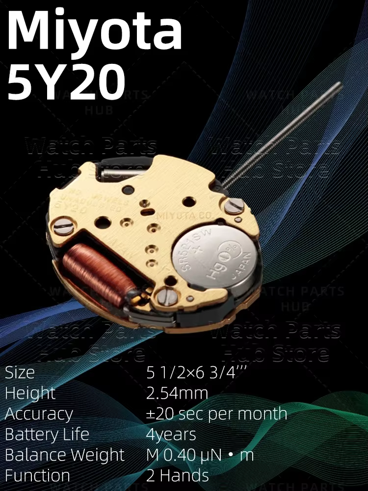 Nouveau véritable mouvement de montre Miyota 5Y20