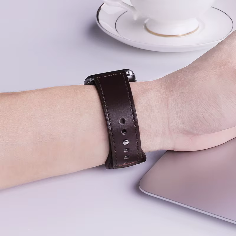 Bracelet de montre en cuir Compatible avec Apple série 3/4/6 SE 7 8 Ultra 44mm 45mm 41mm 40mm 49mm 42 38mm iWatch Correa