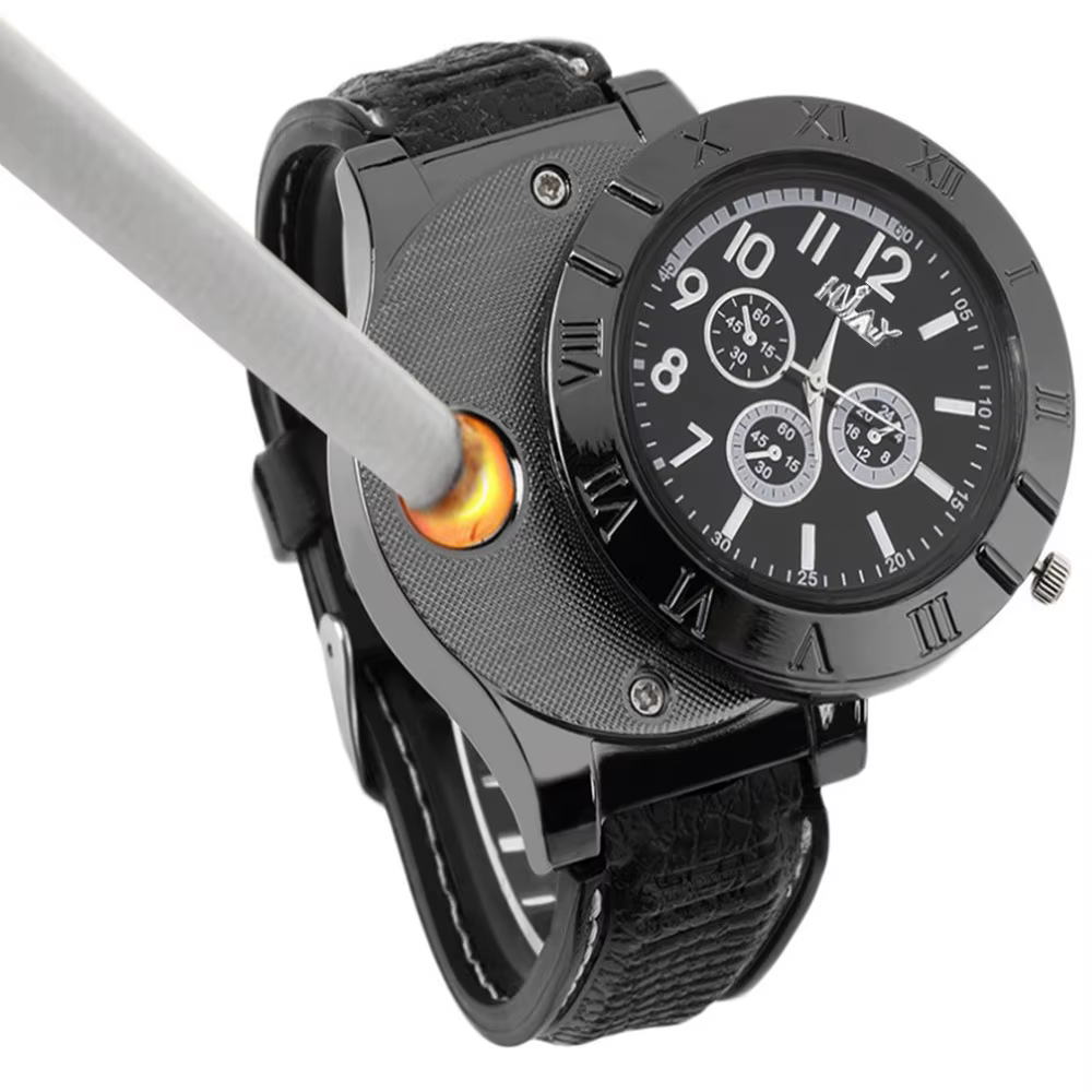 Allume-cigare électronique, montre à Quartz, Rechargeable par USB, allume-cigare écologique, accessoires multifonctionnels pour fumer