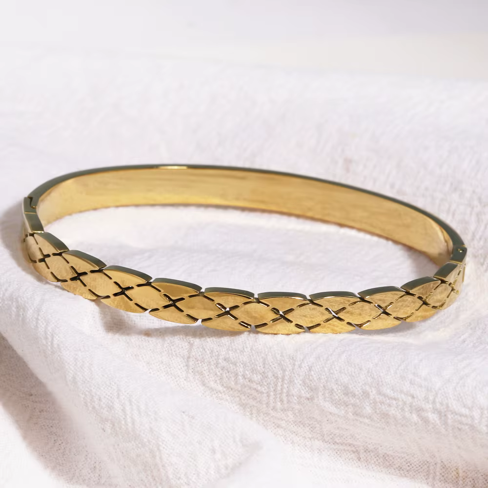 Bracelet ouvert de luxe en Zircon brillant pour femmes, en acier inoxydable exquis, Design X, bijoux cadeau de fête de mariage