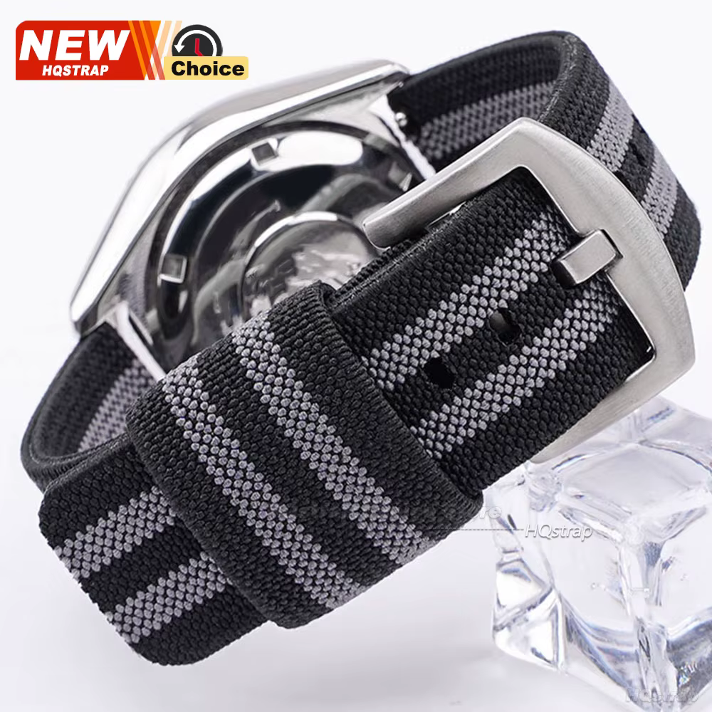Nouveau bracelet de montre en nylon élastique tissé, 18mm 20mm 22mm, universel, à libération rapide, pour montre militaire, bracelet pour femmes et hommes