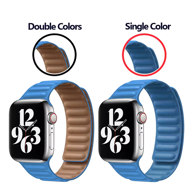 Lien en cuir pour Apple watch 7 bandes 40mm 44mm 42mm 38mm