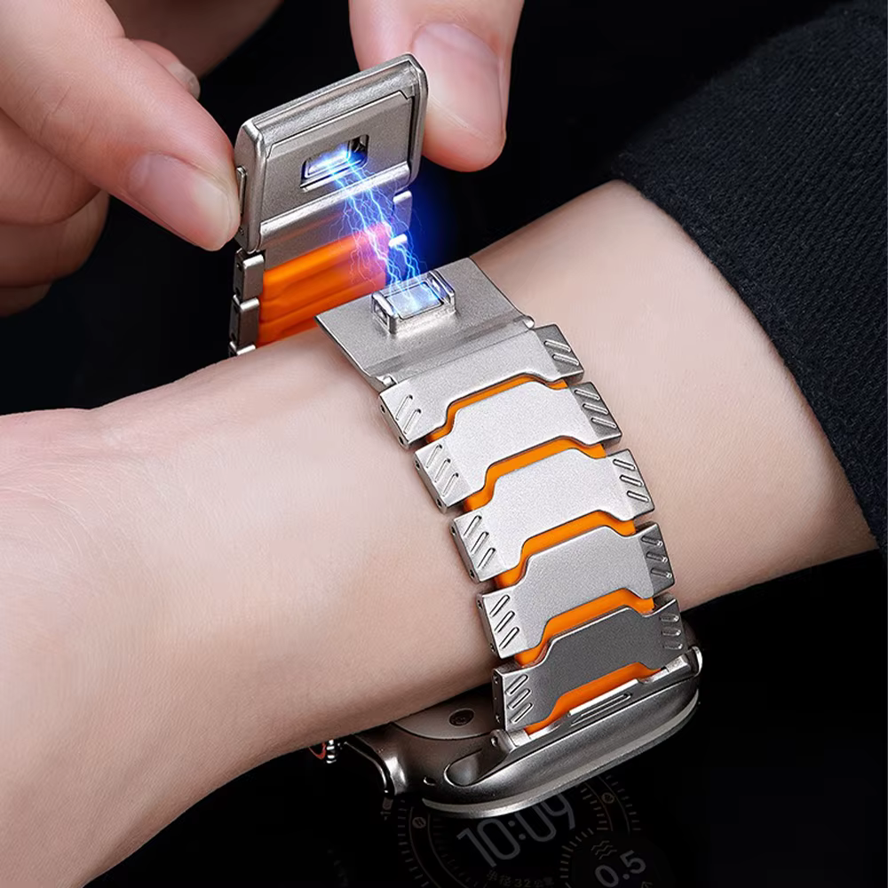 Bracelet en titane de luxe pour Apple Watch Ultra 3/2/1 11 10 9 8 7 6 SE 5