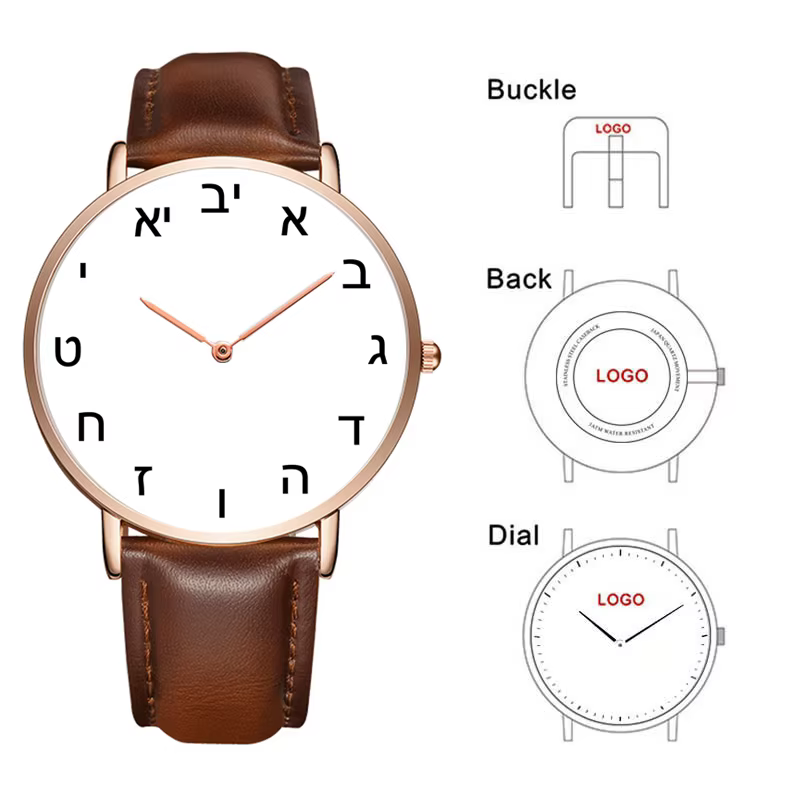 Montre-bracelet à quartz personnalisée avec logo personnalisé