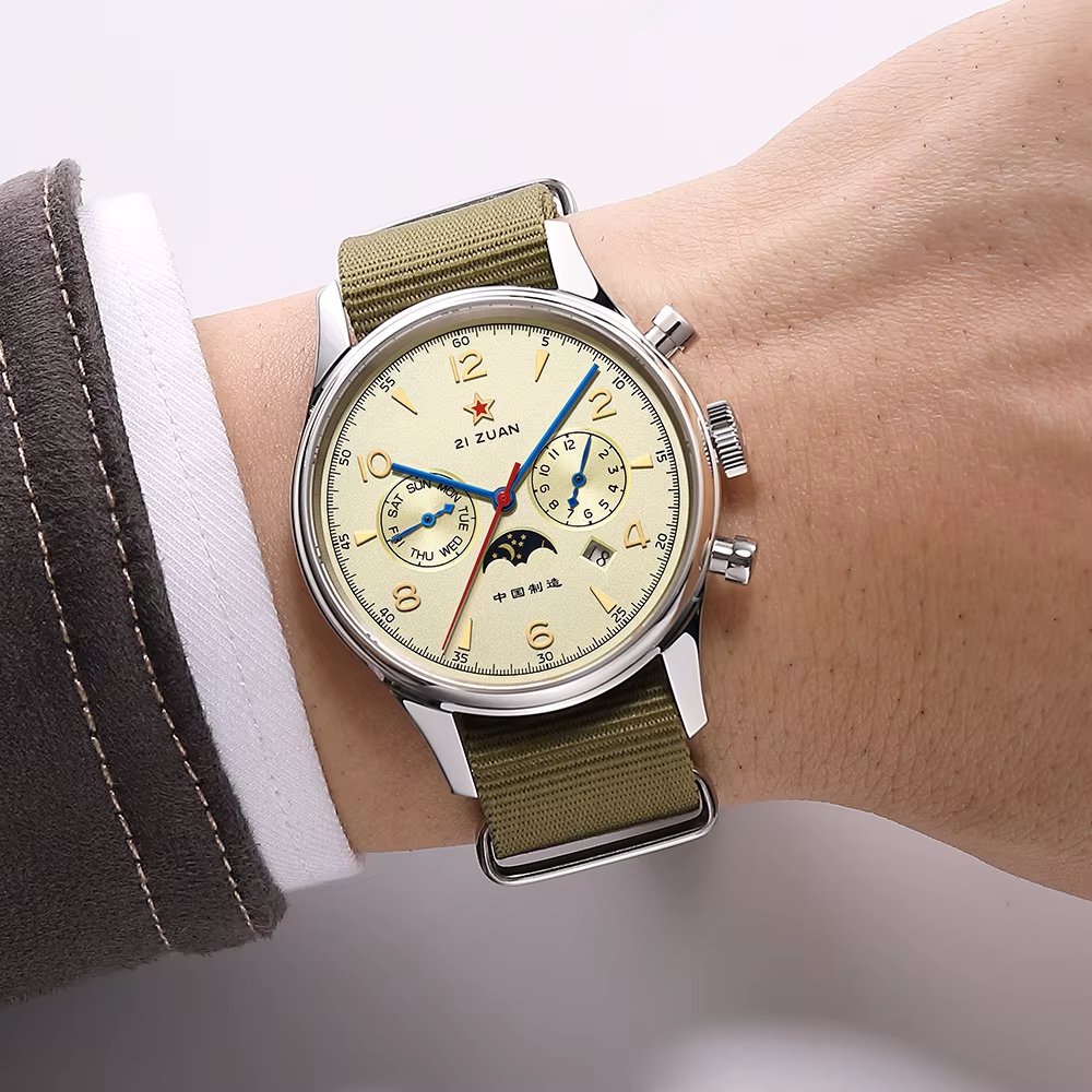 SEAKOSS 1963 Seagull ST1654 mouvement automatique montre-bracelet mécanique 24H affichage Air Force Aviation pilote calendrier montres pour hommes