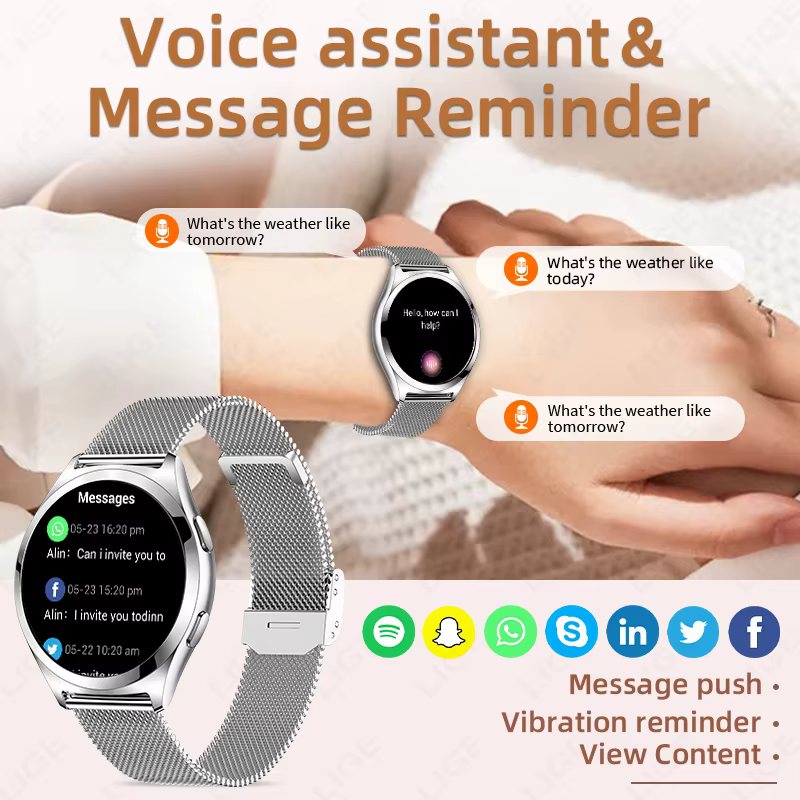 LIGE nouvelle montre intelligente femmes 1.27 ''écran HD étanche Bluetooth appel Bracelet Sport Fitness surveillance de la santé Smartwatch dames