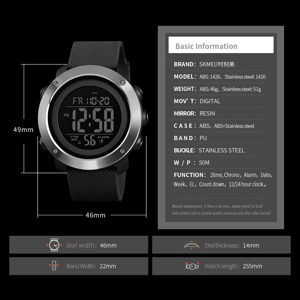 Montre de sport numérique étanche pour homme