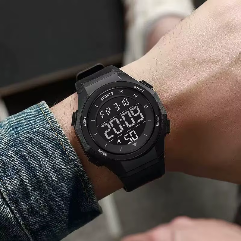 Montre électronique pour homme, tendance, sportive, anti-chute, lumineuse