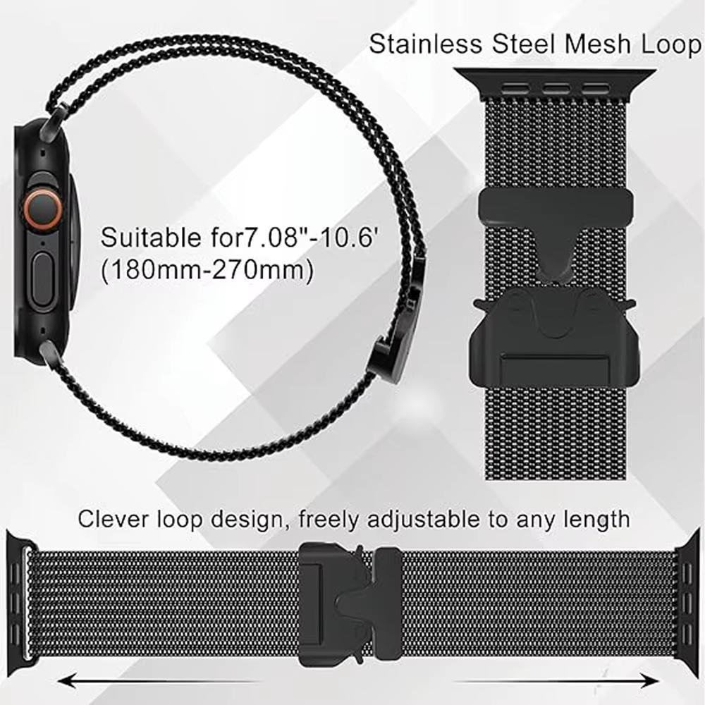 Bracelet en boucle milanaise en titane pour Apple Watch Ultra 2/3