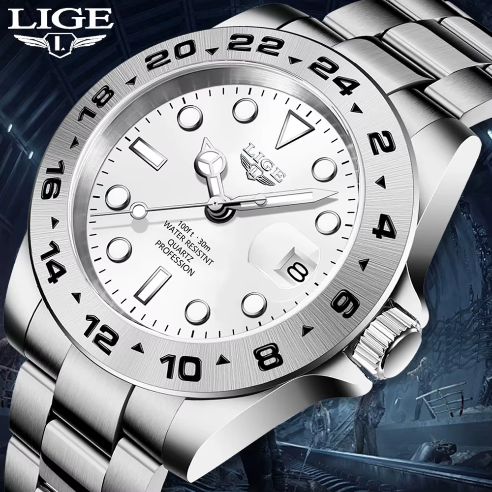 LIGE vente chaude hommes montre Sport