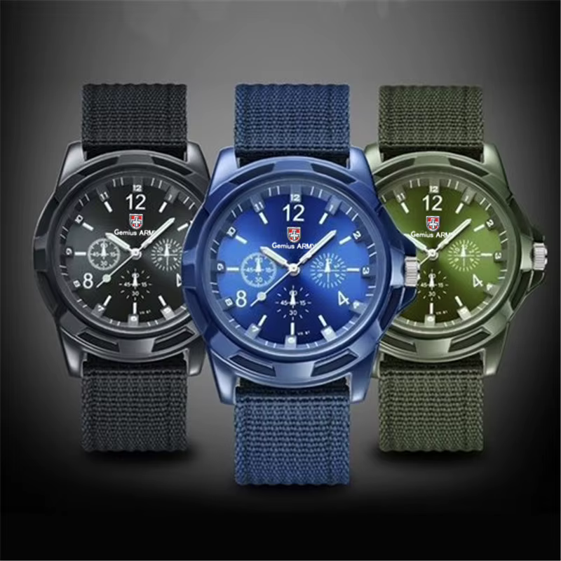 Montre de sport pour hommes Quartz Nylon Gemius armée montres porte militaire