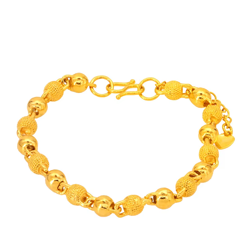 Bracelet de perles en or givré plaqué 24 carats pour femmes, bijoux cadeau