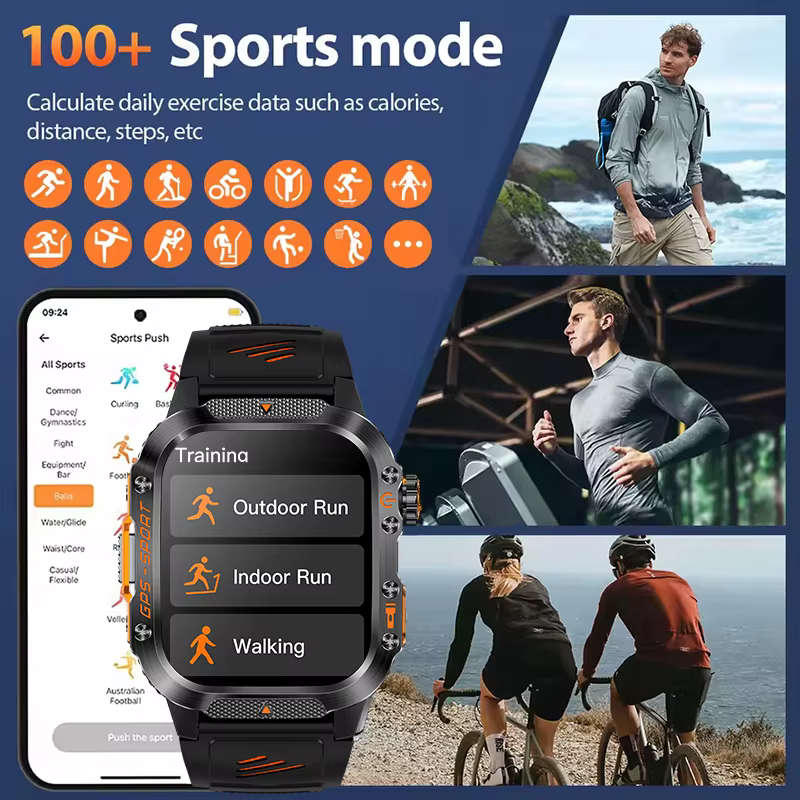 GUHUAVMI 2025 nouveau double bande GPS natation montre intelligente boussole IP68 professionnel étanche Sport Bluetooth appel montres intelligentes pour hommes