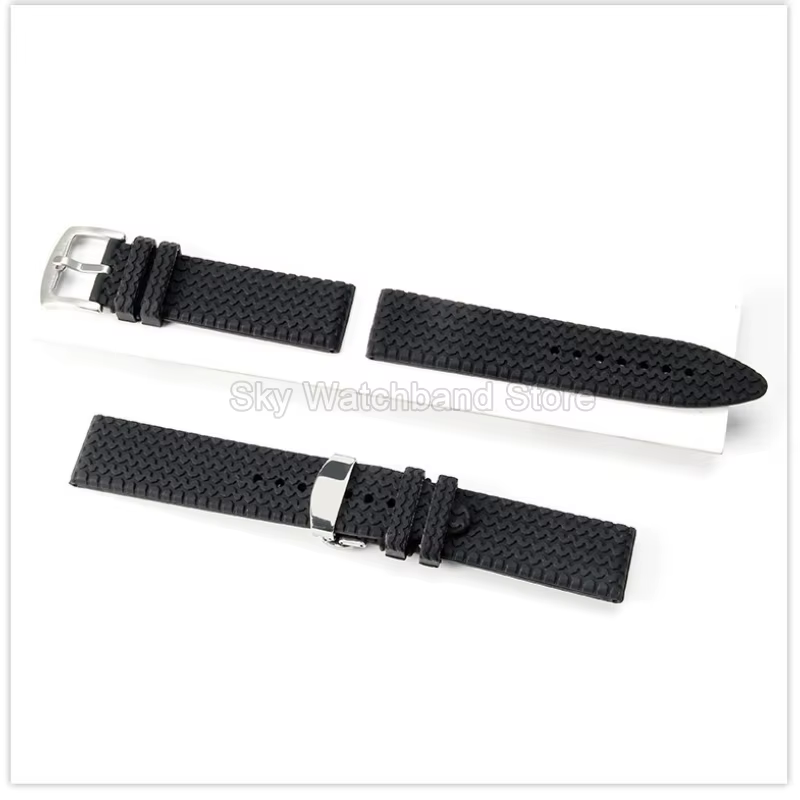 Bracelet de montre en Silicone noir pour Chopard Mille Miglia, 168511 168997, Interface droite souple et résistante à la sueur, accessoires de montre Premium
